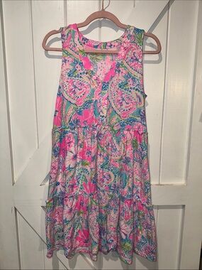 Lilly Pulitzer XS Pink Paisley Tiered Sleeveless Dress